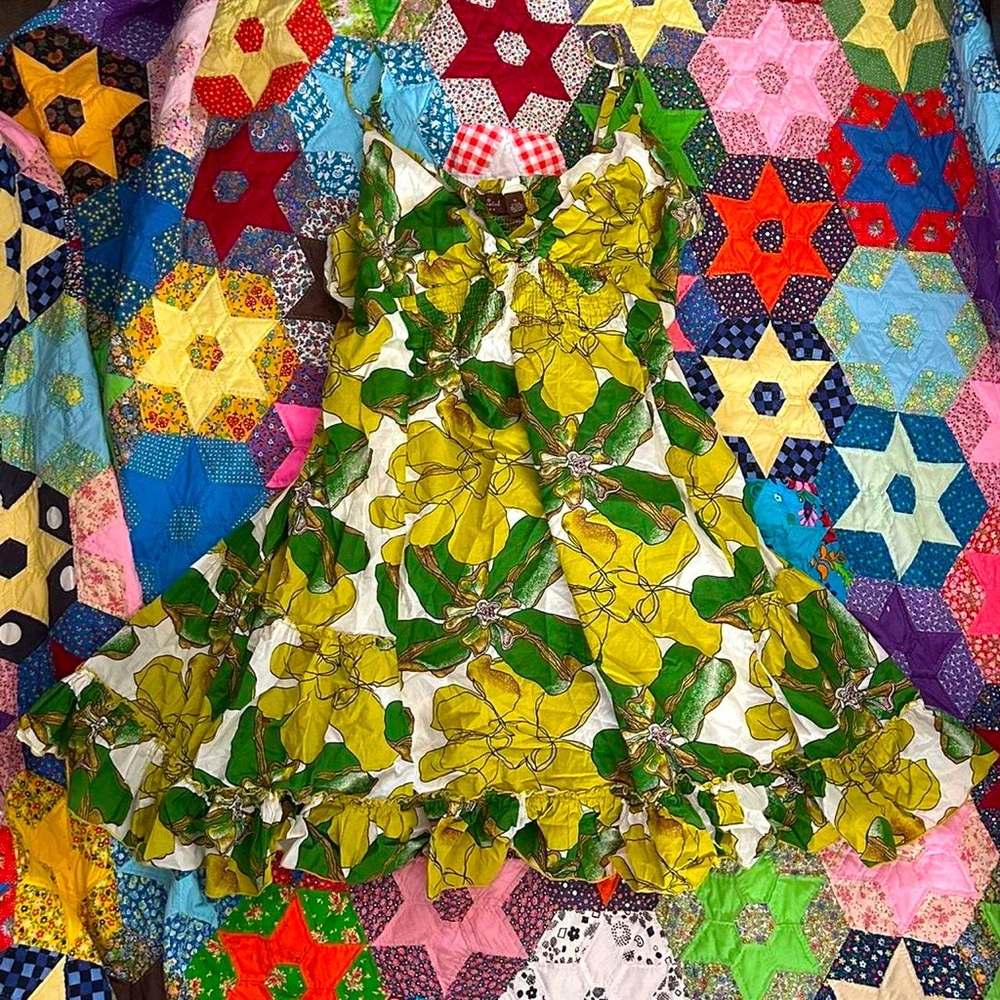 Gorgeous green & yellow floral Summer Dress 🌿